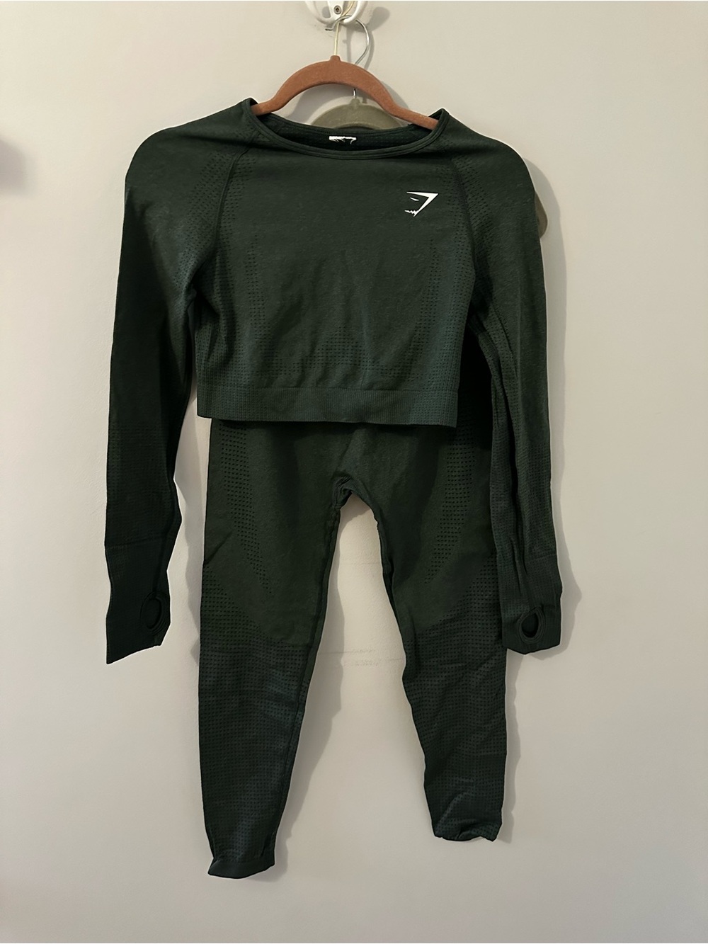 Gymshark Green Seamless Crop Top and Leggings Set
